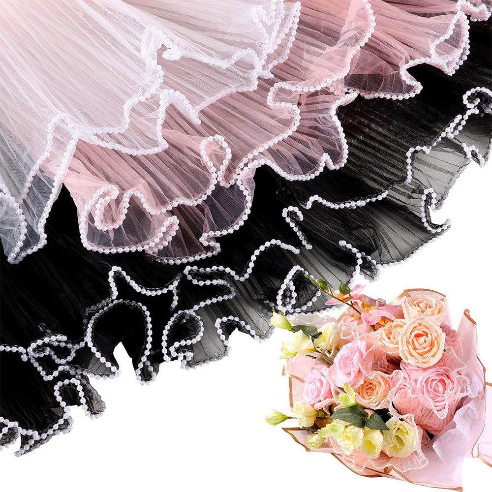 Anda Florist Supply - 28cmX3.8Yds Bloem Inpakpapier Parel Golf Garen